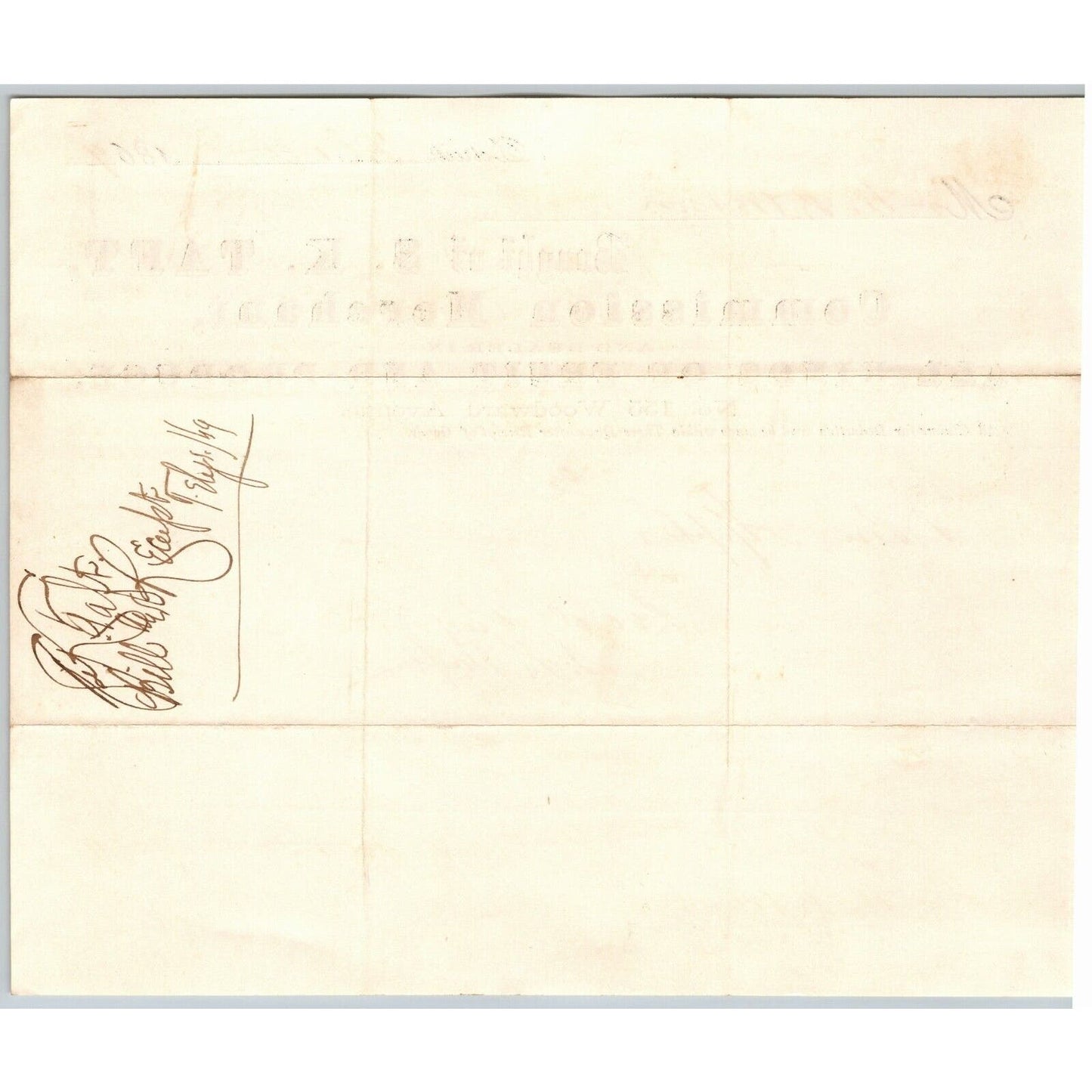 Detroit Letterhead S. K. Taft "All Kinds of Fruit and Produce" Merchant 1869
