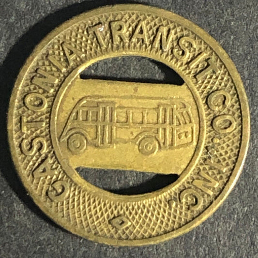 Gastonia Transit Co. (North Carolina) G/F One Fare Brass Transit Token 16.34mm