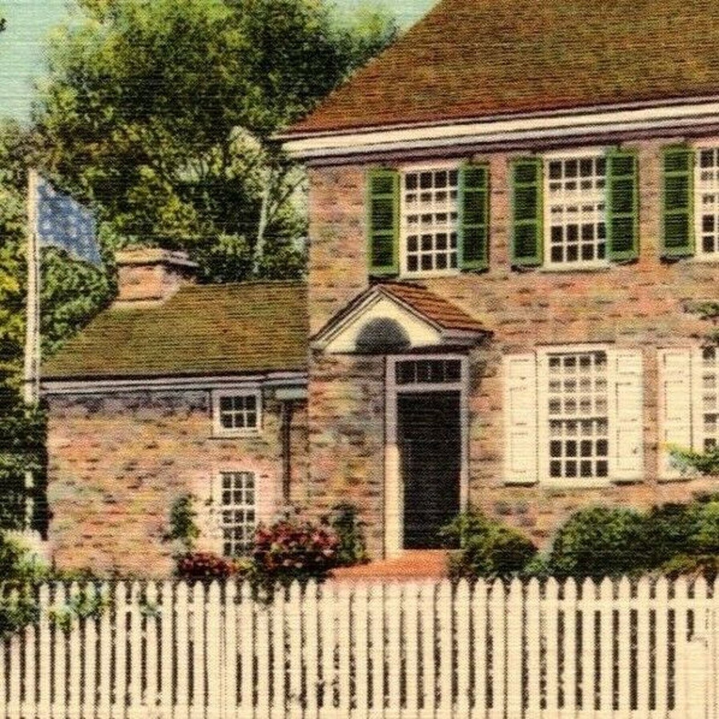 Vintage Linen Postcard Washington's Headquarters, Valley Forge, PA UNP VGC