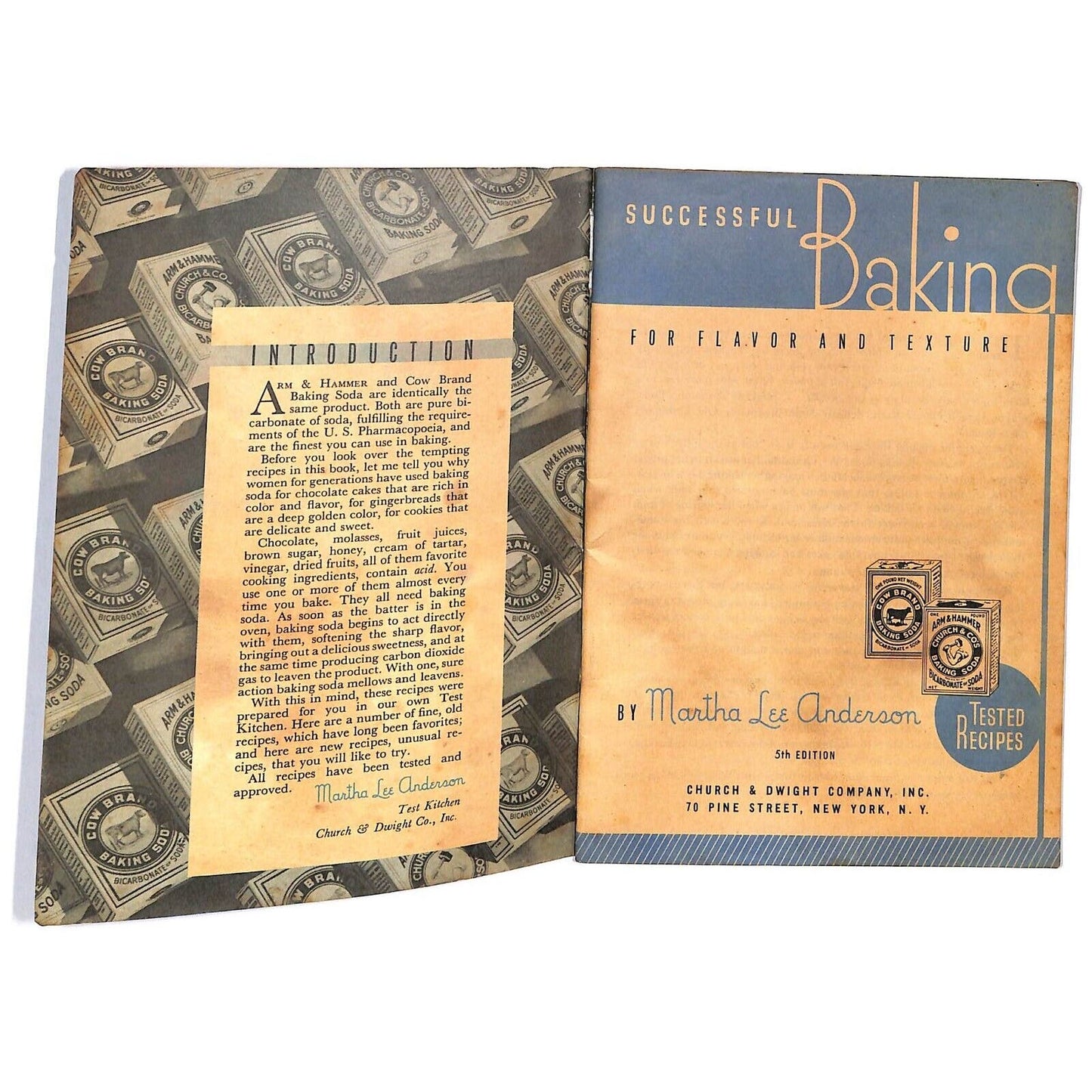 Arm & Hammer Baking Soda "Successful Baking" Cook Book 1936 38pp