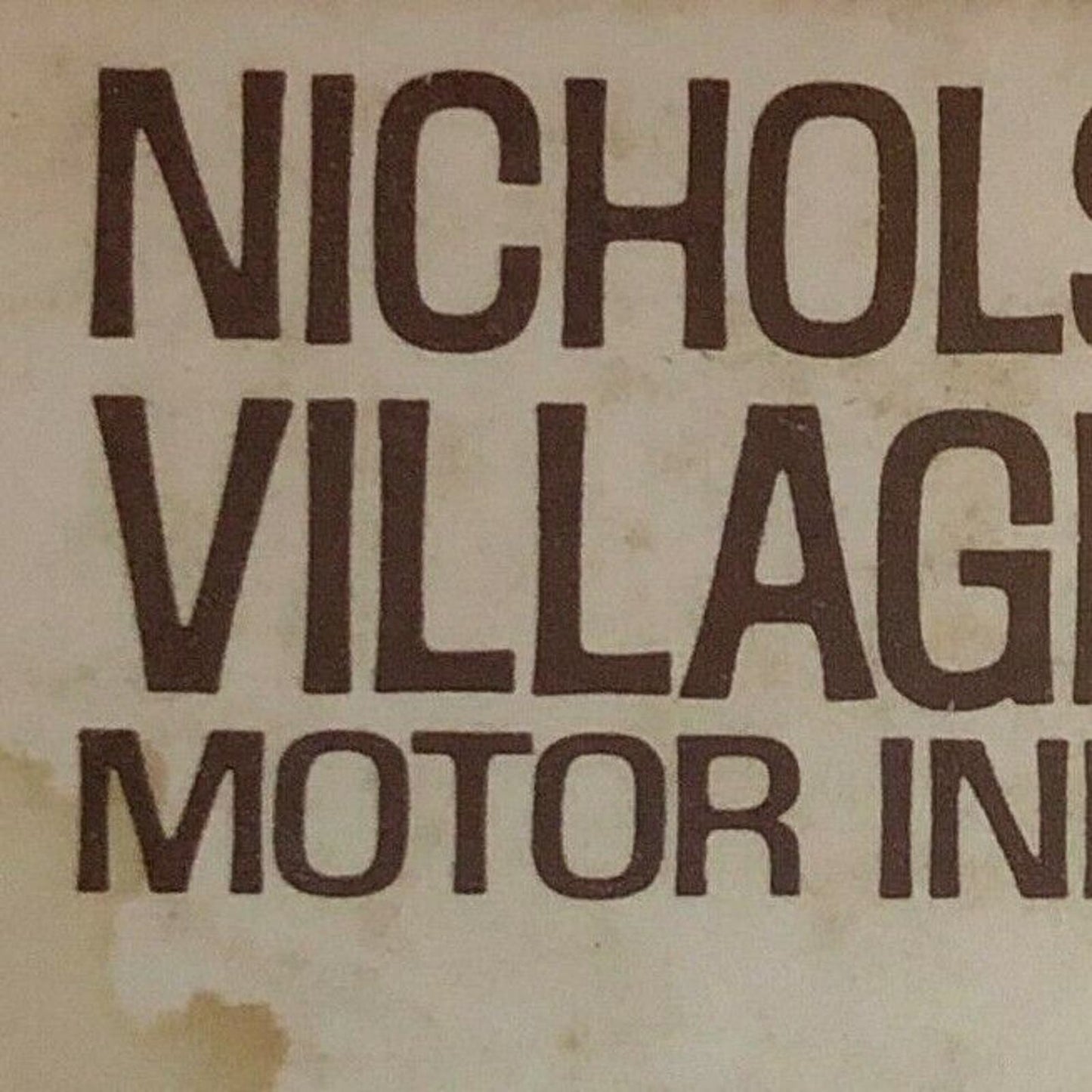 c1970's-80's Wooden Matchbox Matchbook Nicholas Village Motor Inn Clarks Summit