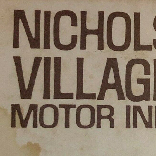 c1970's-80's Wooden Matchbox Matchbook Nicholas Village Motor Inn Clarks Summit