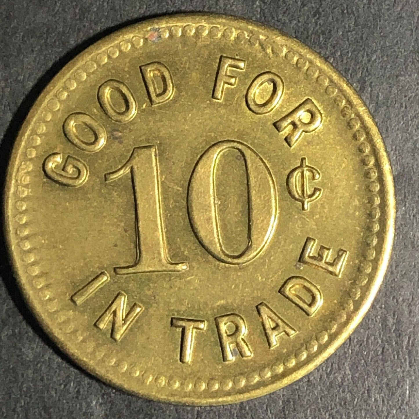 Maroon Club G/F 10c Brass Trade Token 25.35mm - Unknown / Maverick