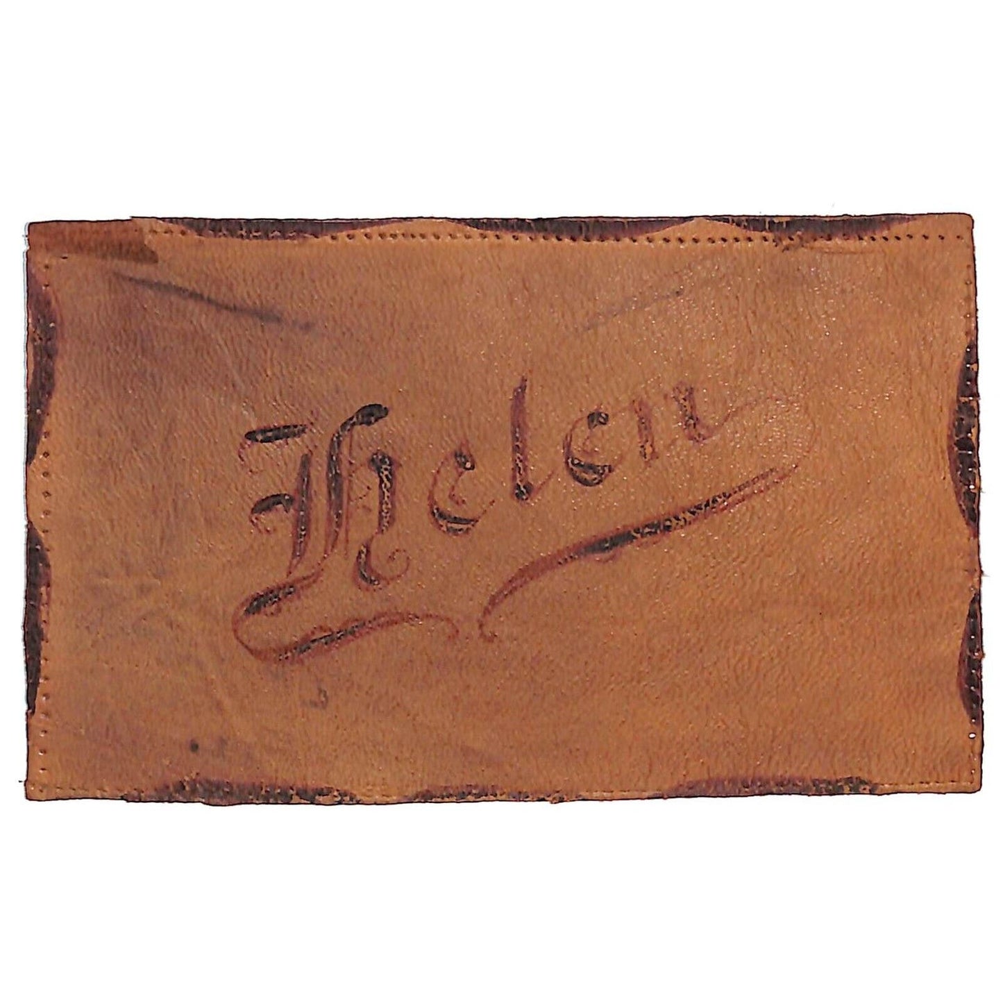 Vintage Leather Postcard - "Helen"