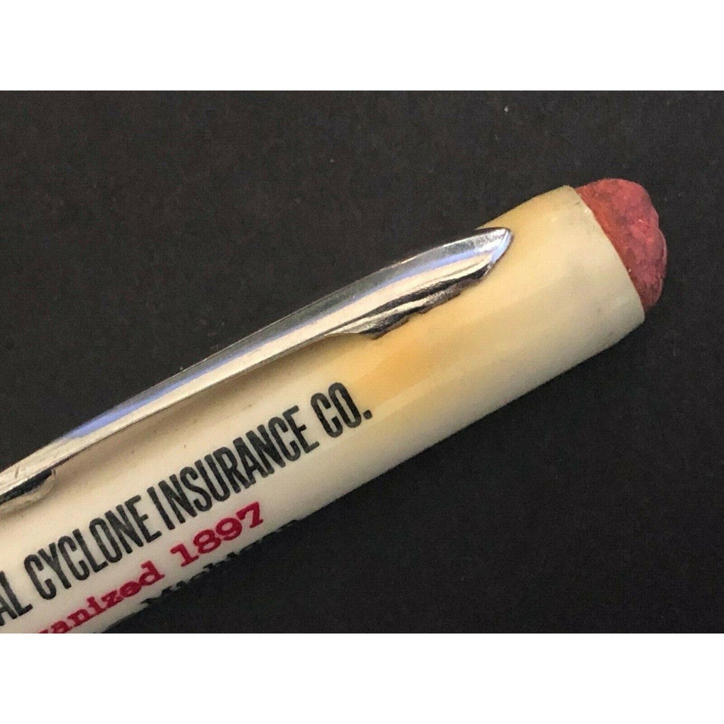 c1950's "State Mutual Cyclone Insurance Lapeer, MI" Advertising Bullet Pencil