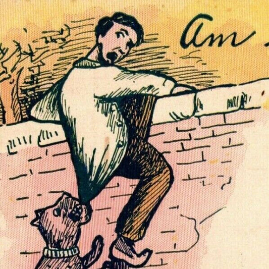 "Am Unavoidably Detained" Dog Bite c1905 Undivided Unposted Comic Humor Postcard