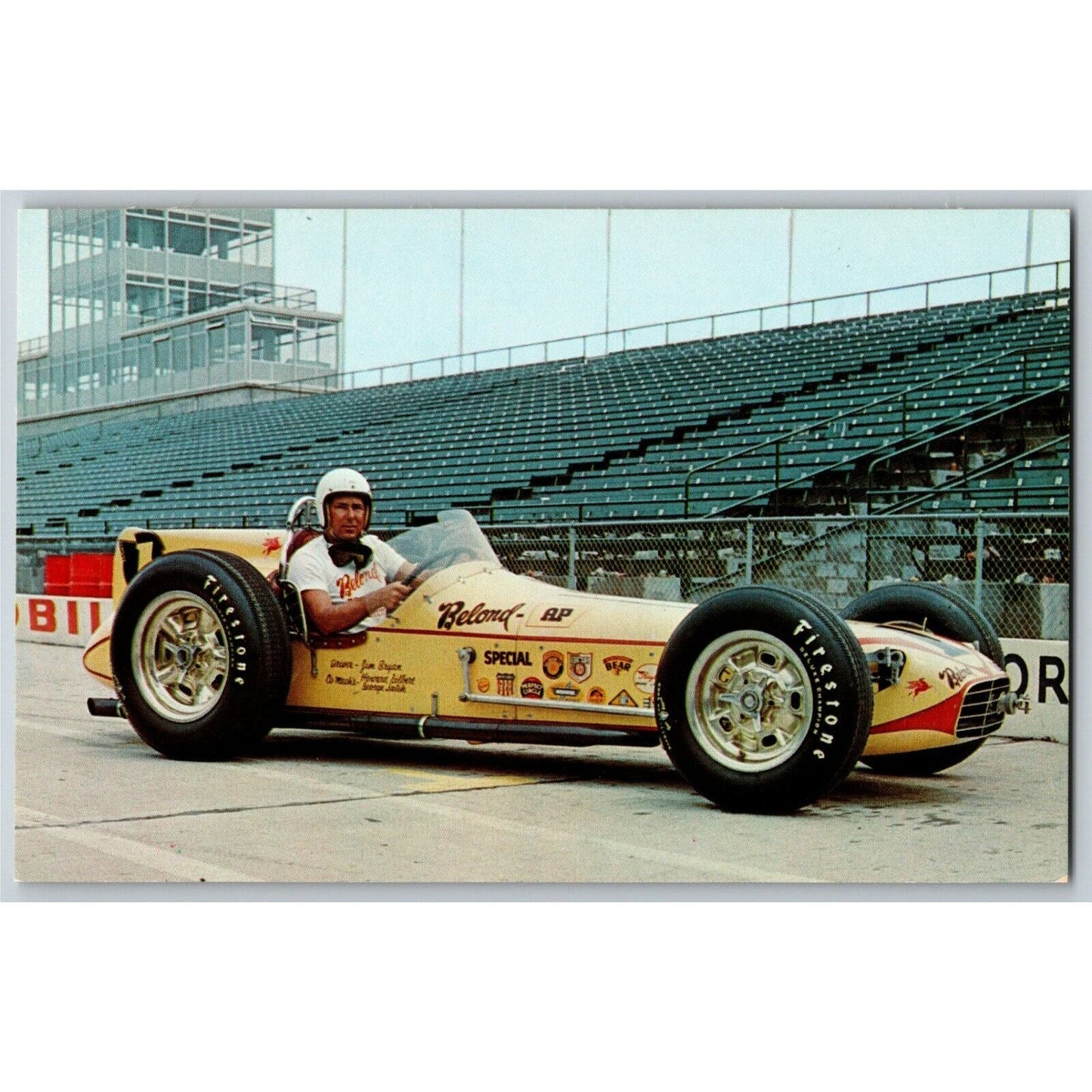 Indy 500 Postcard 1958 "Jimmy Bryan - 500 Mile Speedway" Unposted - VGC