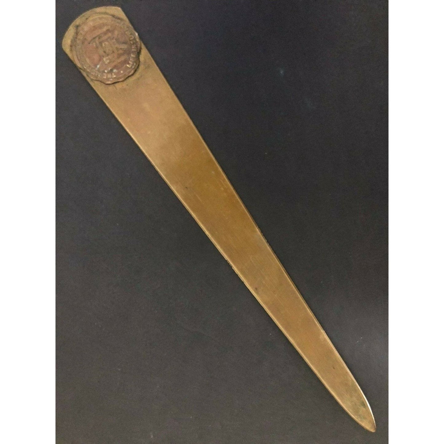 c1920' 8 1/2" Metropolitan Life Insurance Metal Brass Advertising Letter Opener