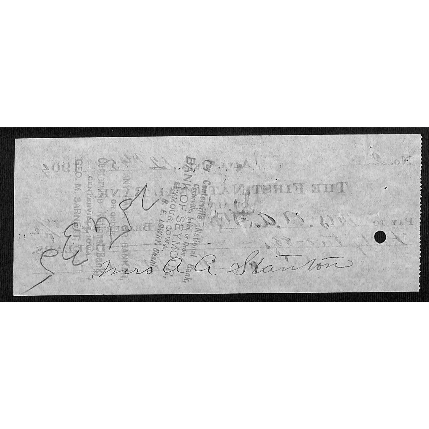 Alva, OK 1904 Territorial FNB Bank Check - Scarce
