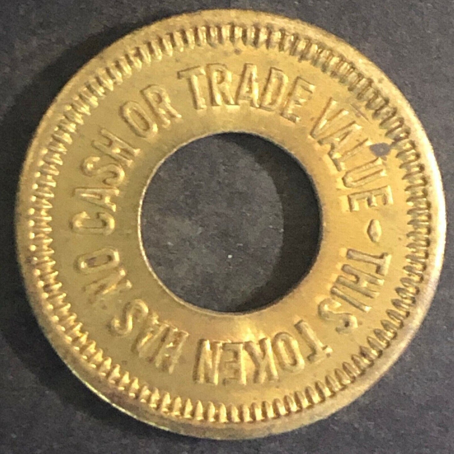 Vintage 21mm Brass "Loaned for Amusement Only" Donut Token