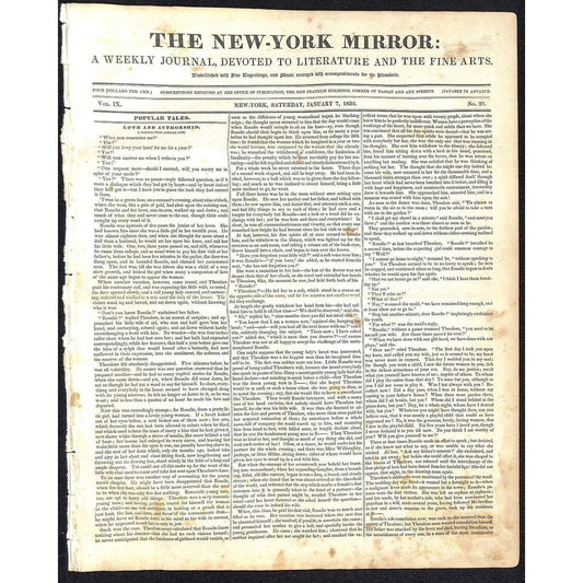 New-York Mirror Weekly Journal Literature Fine Arts Newspaper 1/7/32 8pp