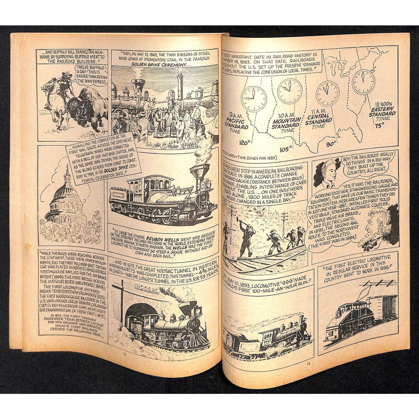 "Rails Across America" Comic Book Style w/ Uncle Sam 1968 15pp - VGC