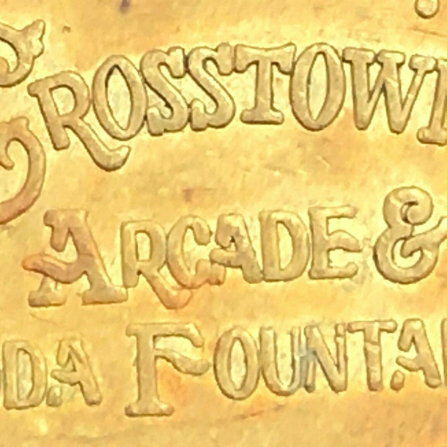 22mm Coca Cola Crosstown Arcade & Soda Fountain Brass Token