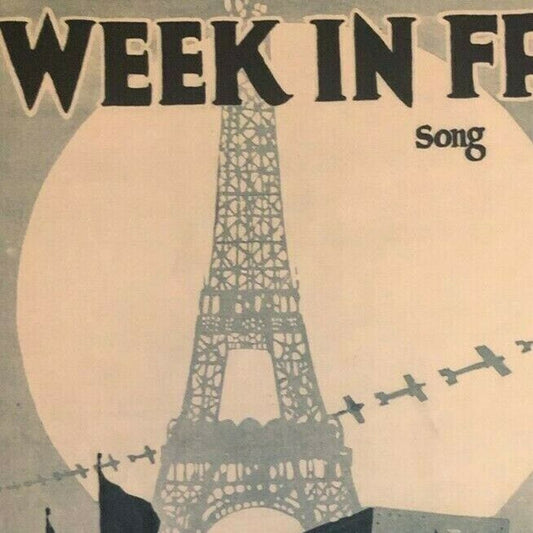 Vintage WWI Sheet Music "Home Coming Week In France" Eiffel Tower Seneca Lewis