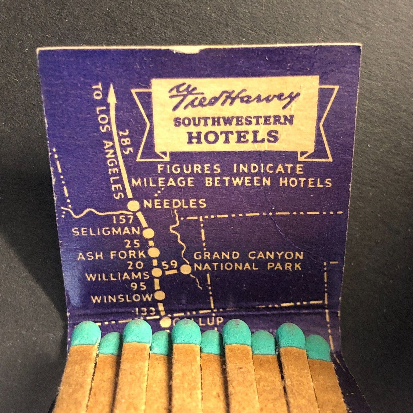 Hotel El Tovar Grand Canyon Fred Harvey Near Full (-1) Matchbook c1930's Scarce