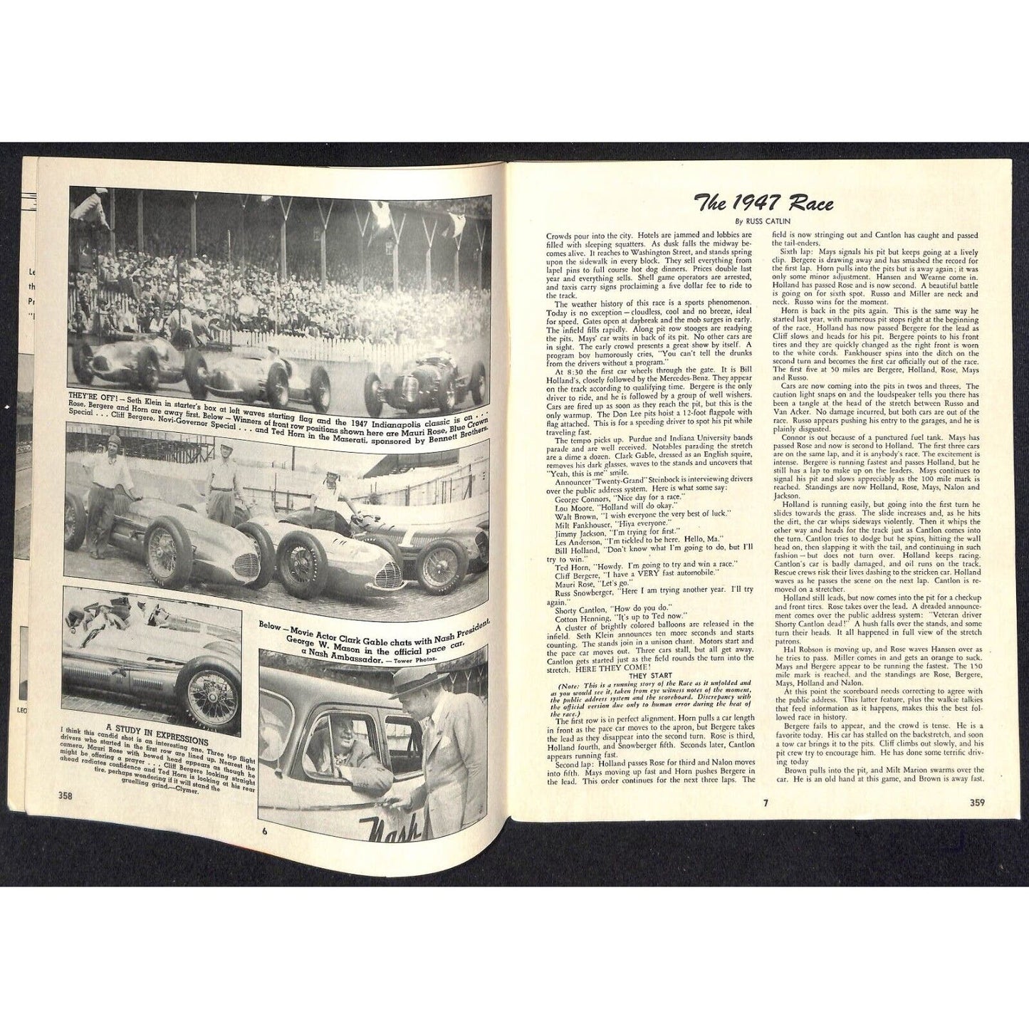 1947 Indy 500 Floyd Clymer's Indianapolis Race History IMS 55pp - VGC