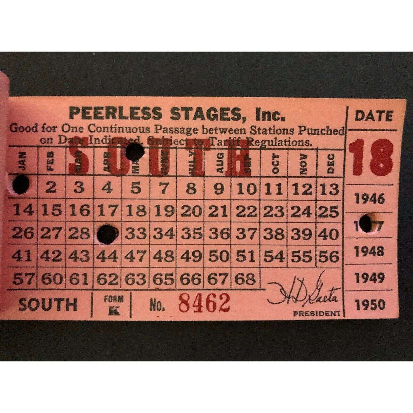 Peerless Stages / Greyhound Monthly Bus Ticket Book 1947 San Jose - Mostly Full