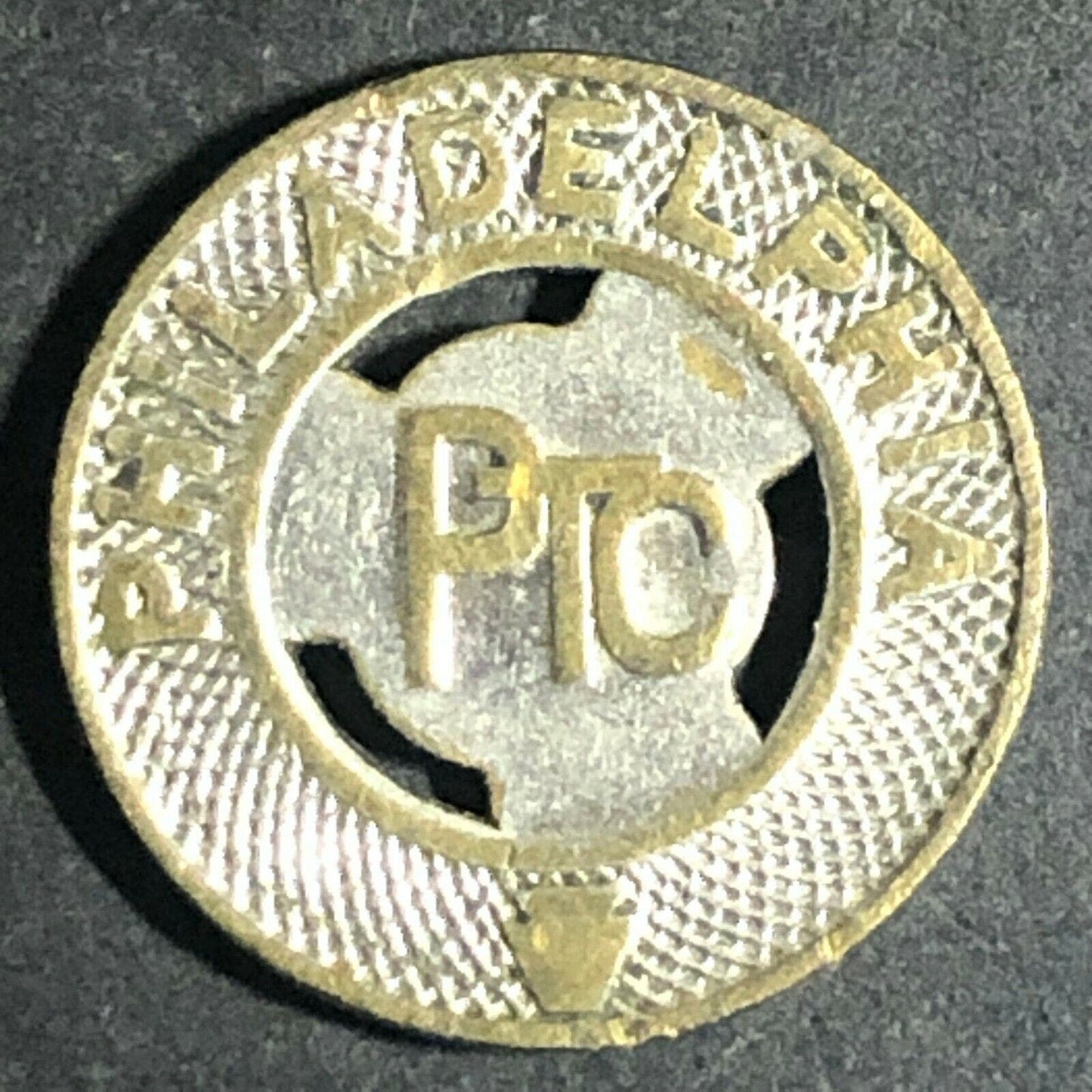 Vintage 16mm Brass Philadelphia Transit PTC Token "Good for One Fare"