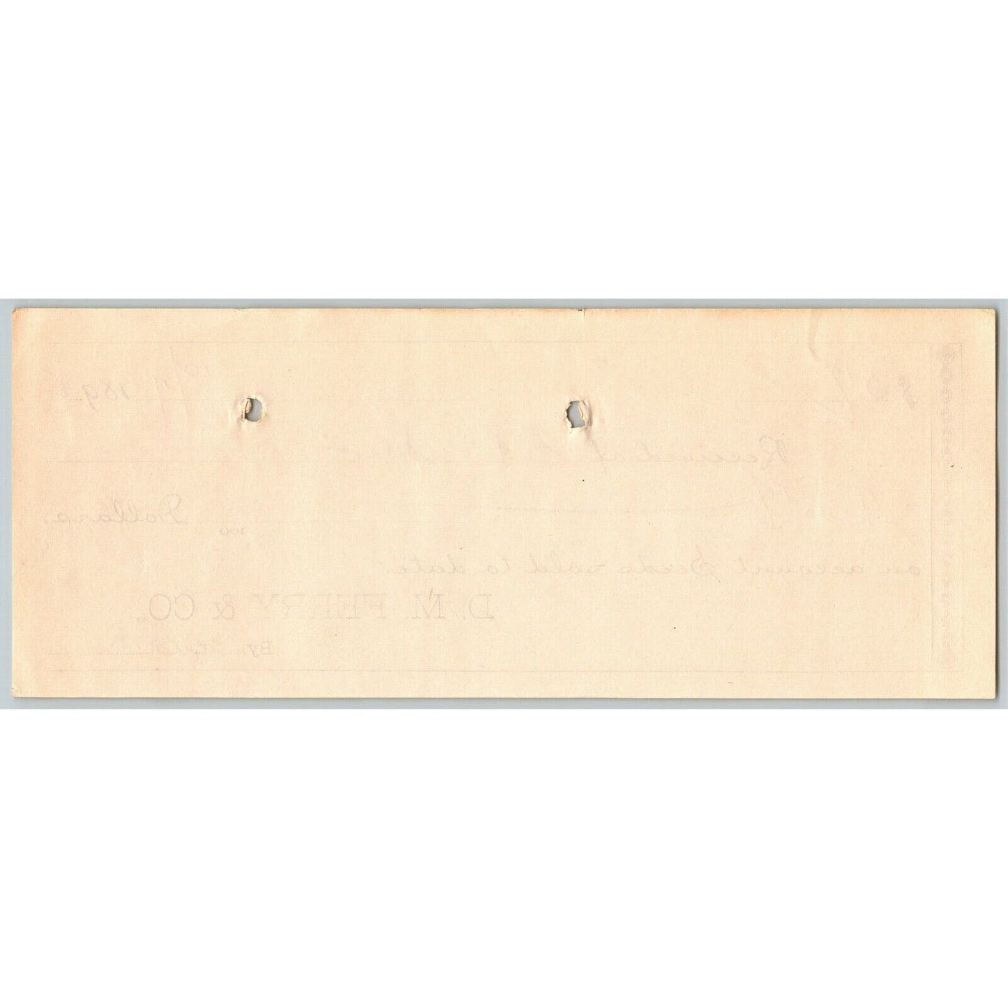 1898 $5.18 Check From Ephraim Baker* to D. M. Ferry Co. (Seed Company)