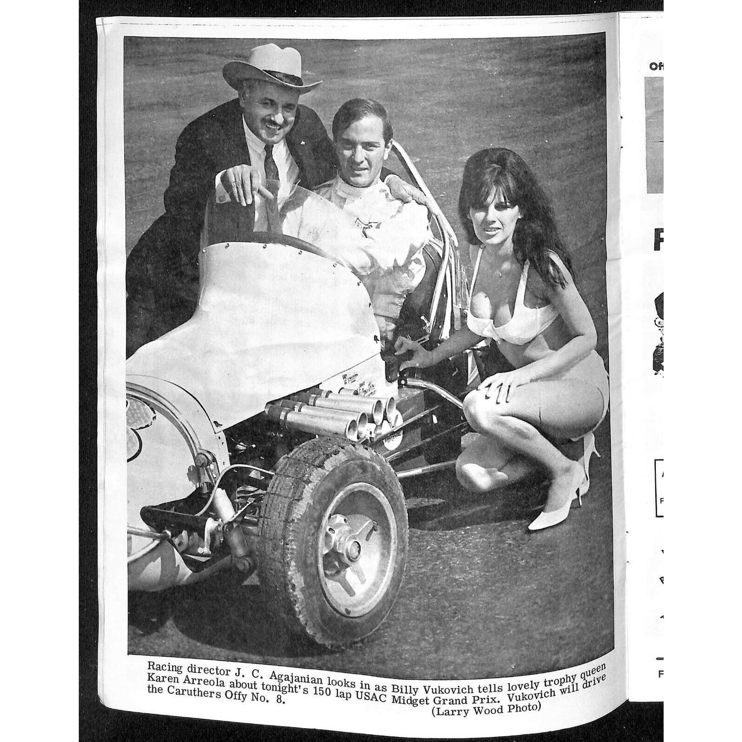 Scarce Nov 28 1968 USAC Midget Races Auto Racing Program Ascot Park Gardena