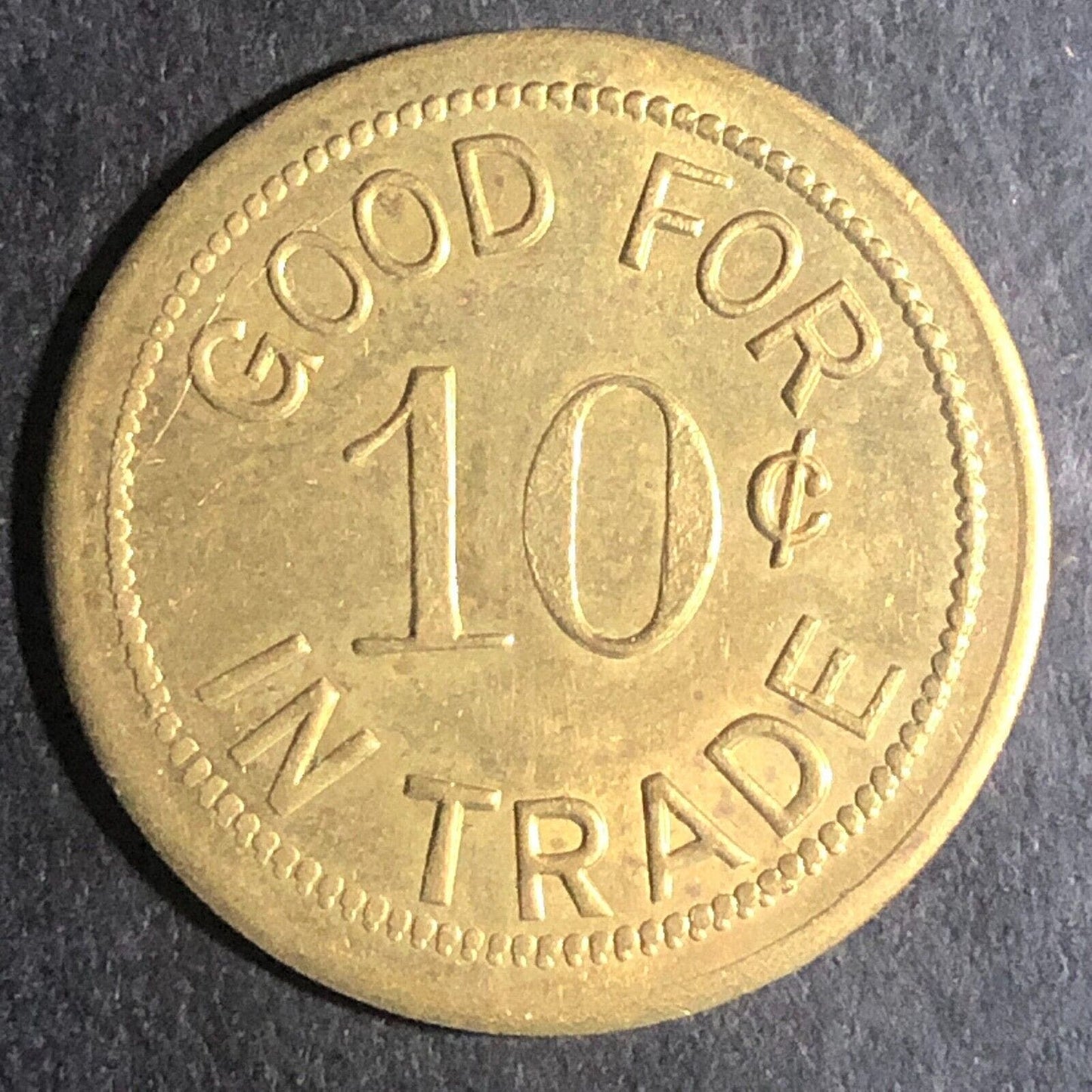 Neapolitan Hall Token (Trenton, NJ ) G/F 10¢ in Trade 26mm