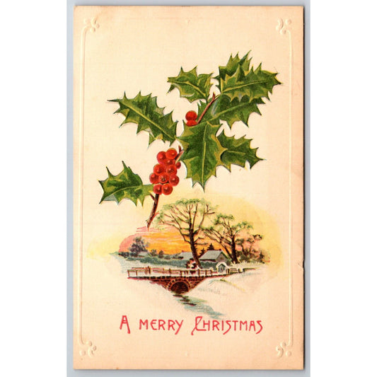 Merry Christmas C.B. Henschel Mfg. Milwaukee Sample Postcard Emb. c1910's VGC