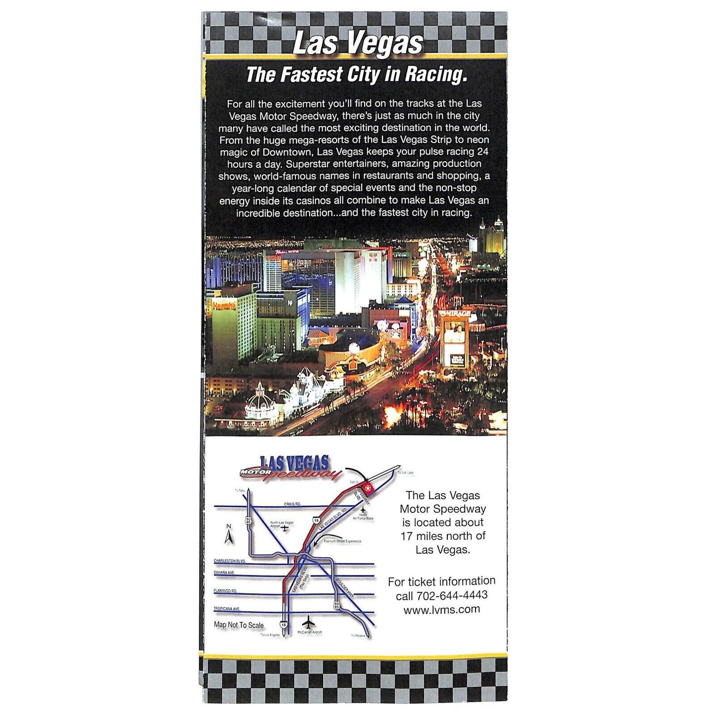 1998 Las Vegas Motor Speedway 500K IRL Race Info & Ticket Order Form Sheet