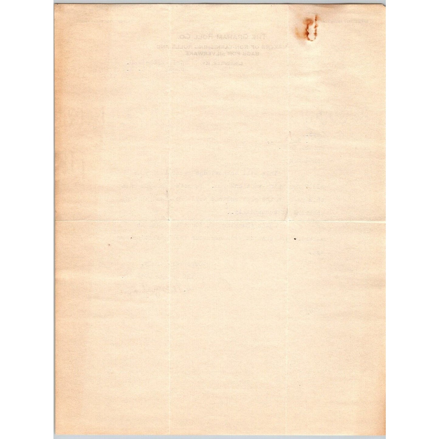 Graham Roll Co. Non-Tarnish Bags to "Leys" Jewelers Butte, MT 1925 Letterhead