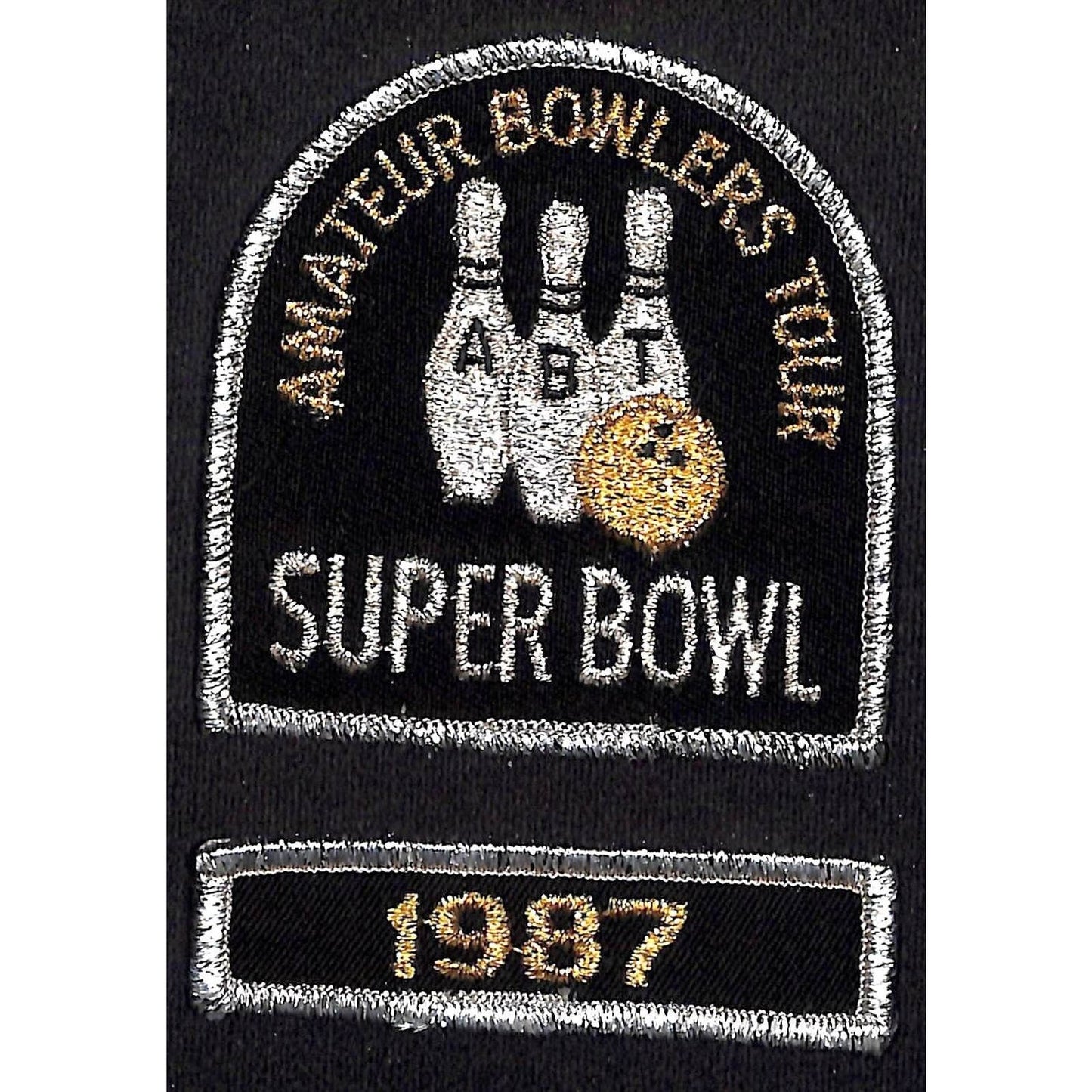 1987 Amateur Bowlers Tour Super Bowl 2-Piece Embroidered Bowling Patch