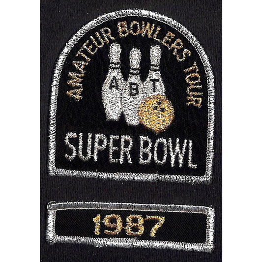 1987 Amateur Bowlers Tour Super Bowl 2-Piece Embroidered Bowling Patch