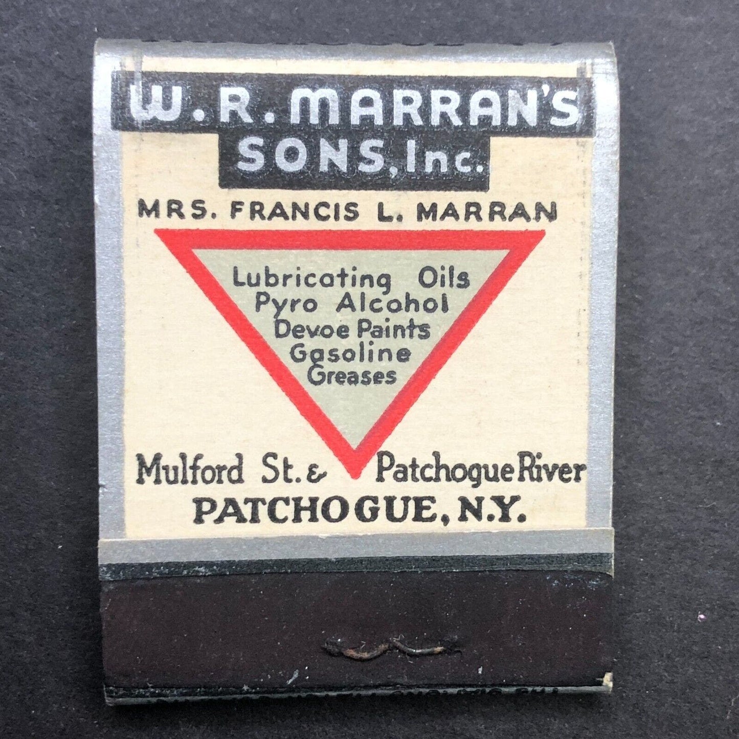 W.R. Marran's Sons Patchogue, NY Socony Fuel Full Matchbook c1936-40's Scarce