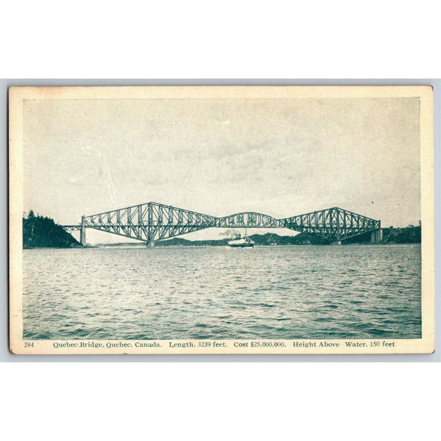 Quebec Bridge Quebec, Canada Vintage Postcard NP