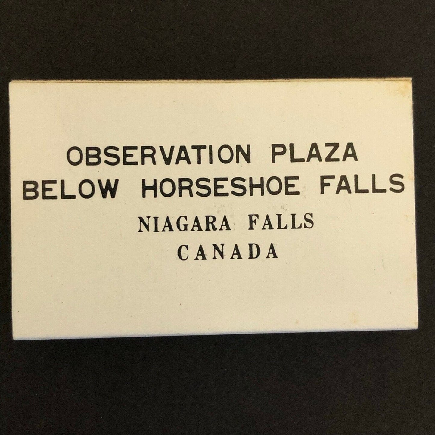 c1970's-80's Wooden Matchbox Matchbook "Observation Plaza" Niagara Falls