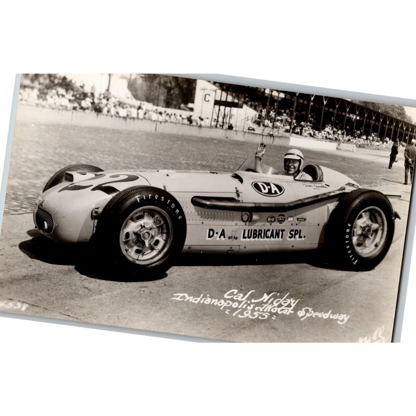 Indy 500 RPPC Postcard "1955 Cal Niday" Official Race Photo Unposted VGC