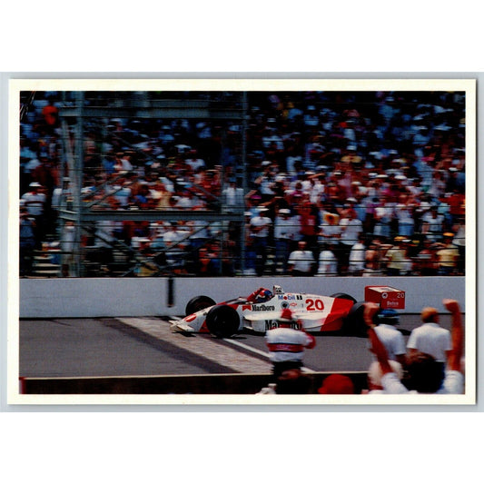 c1989 Indy 500 - Emerson Fittipaldi - Motor Speedway NOS 4" x 5 3/4" Postcard