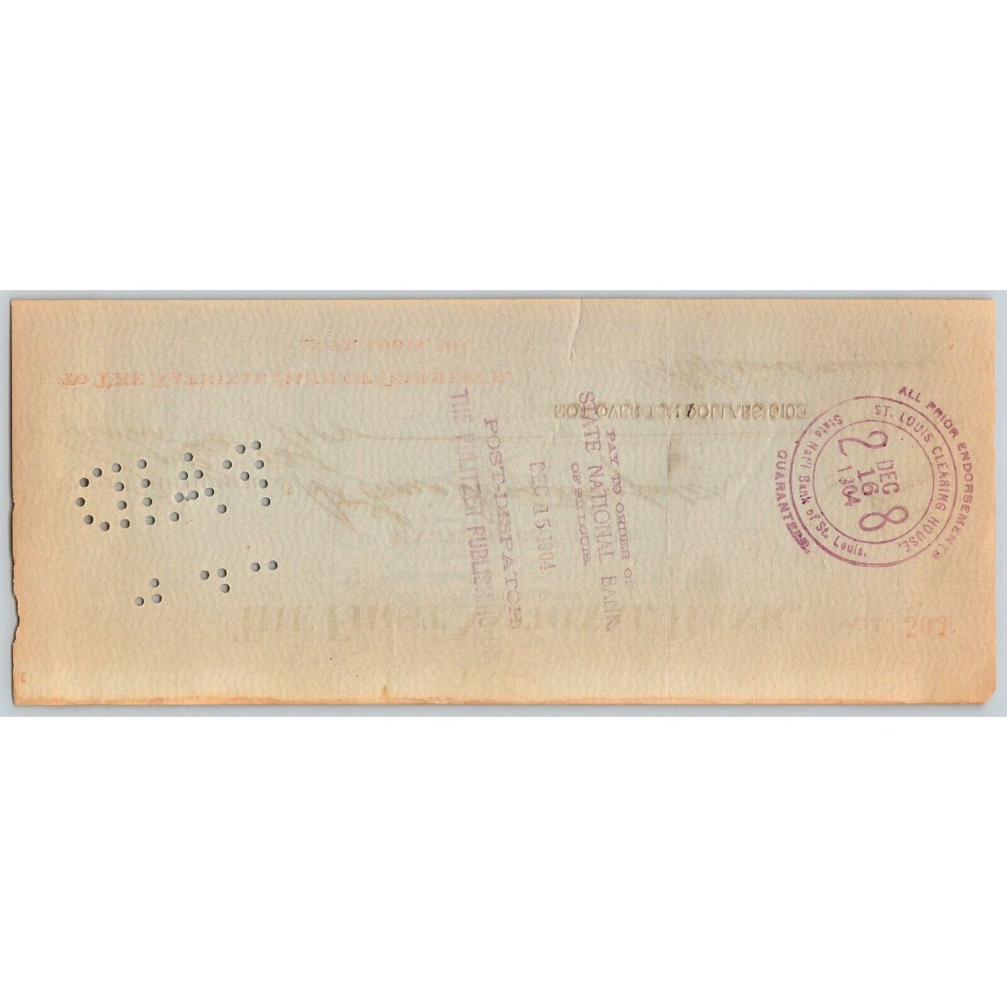 Hartshorne Oklahoma Indian Territory 1904 FNB Bank Check #504 Scarce