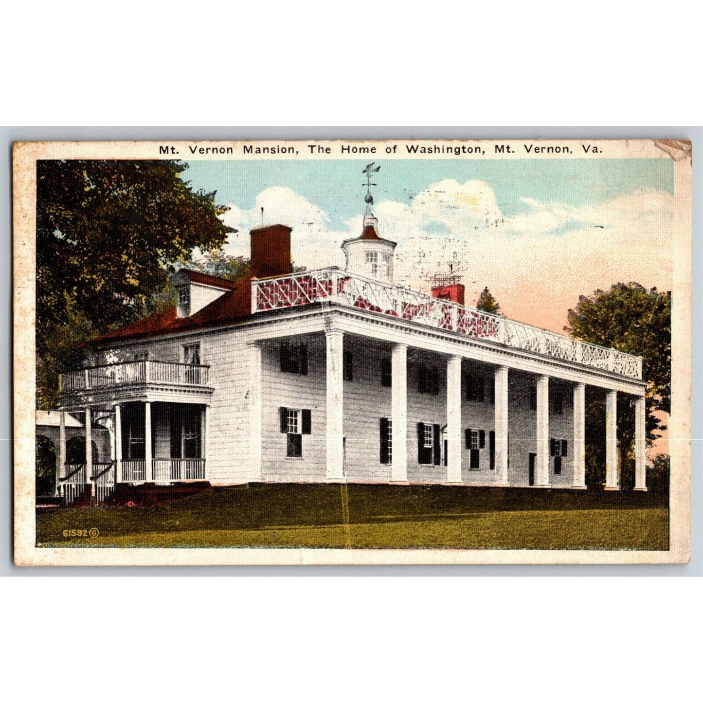 Mt. Vernon Mansion, The Home of Washington - Vintage Postcard - c1922