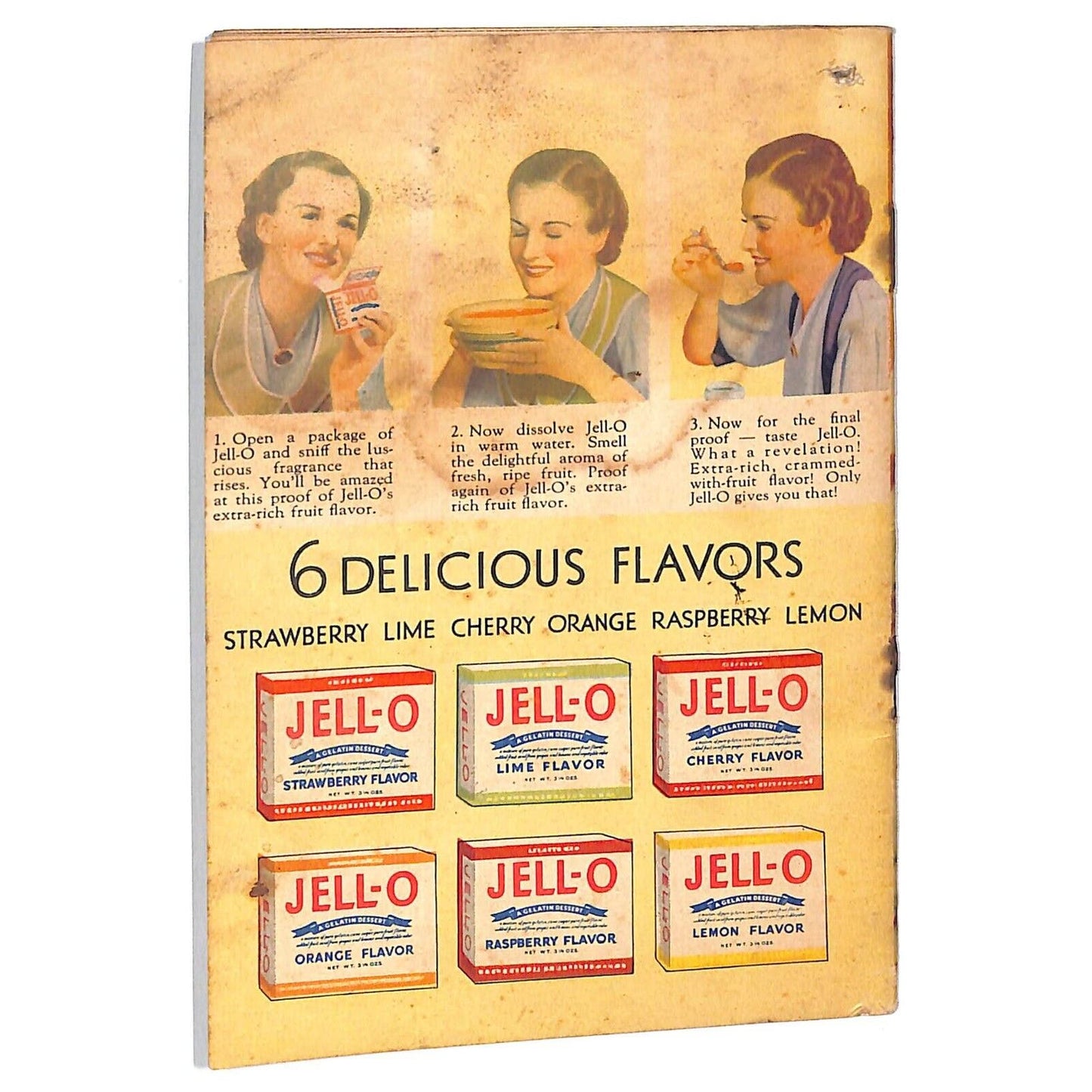 Jell-O Recipe Booklet "6 Delicious Flavors" c1934 23pp