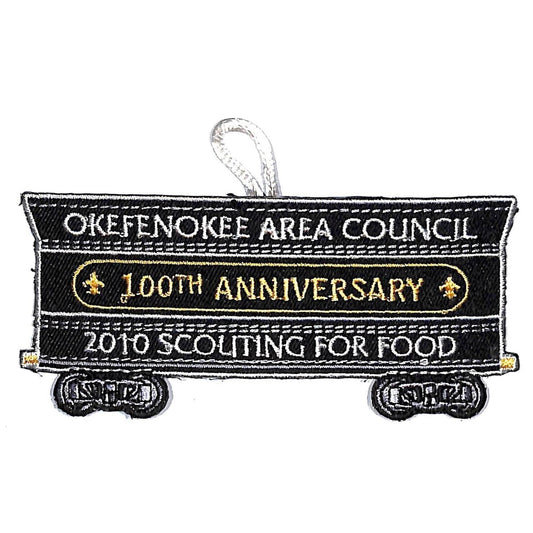 BSA Patch Okefenokee Area Council 100th Anniv. Railroad 2010 Scouting for Food