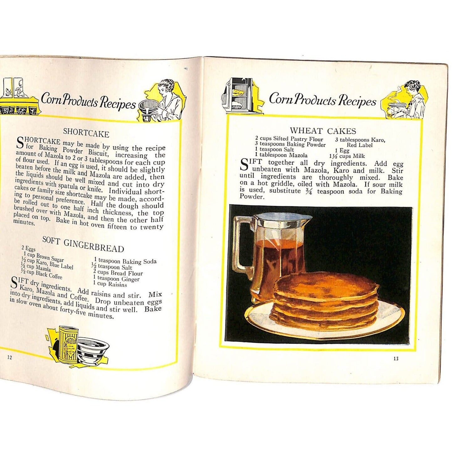 Argo Mazola Karo "Proven Recipes" Booklet 62pp c1920 VGC - Anthropomorphic