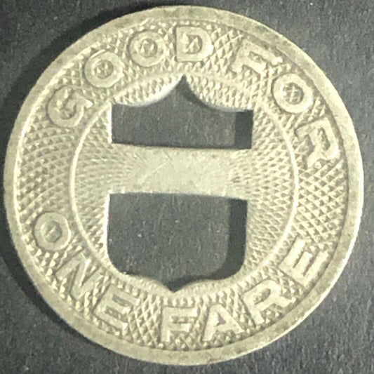c1940's 16mm Los Angeles Transit Lines G/F One Fare Token - CA