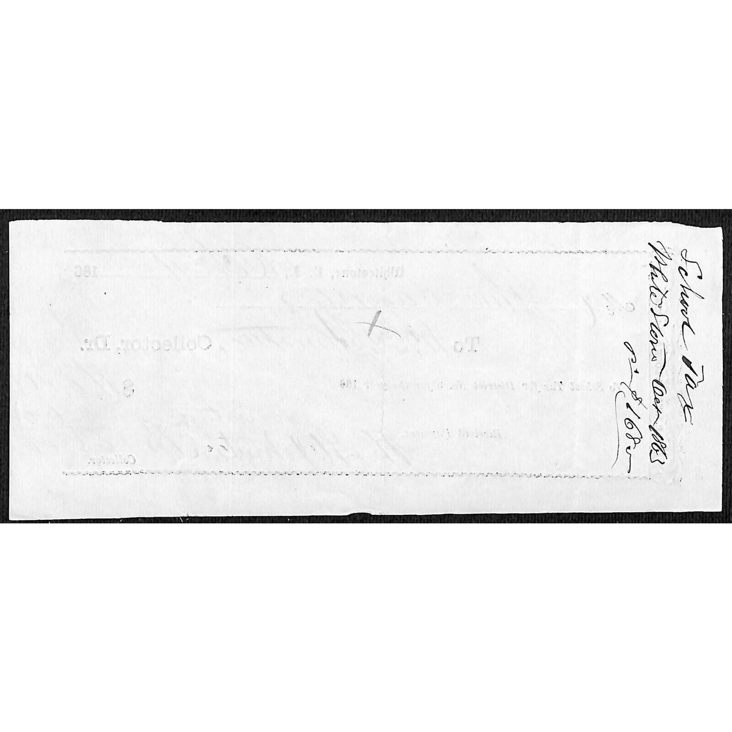 Whitestone, L.I, NY 1863 $168 District No. 3 School Tax Receipt / Billhead