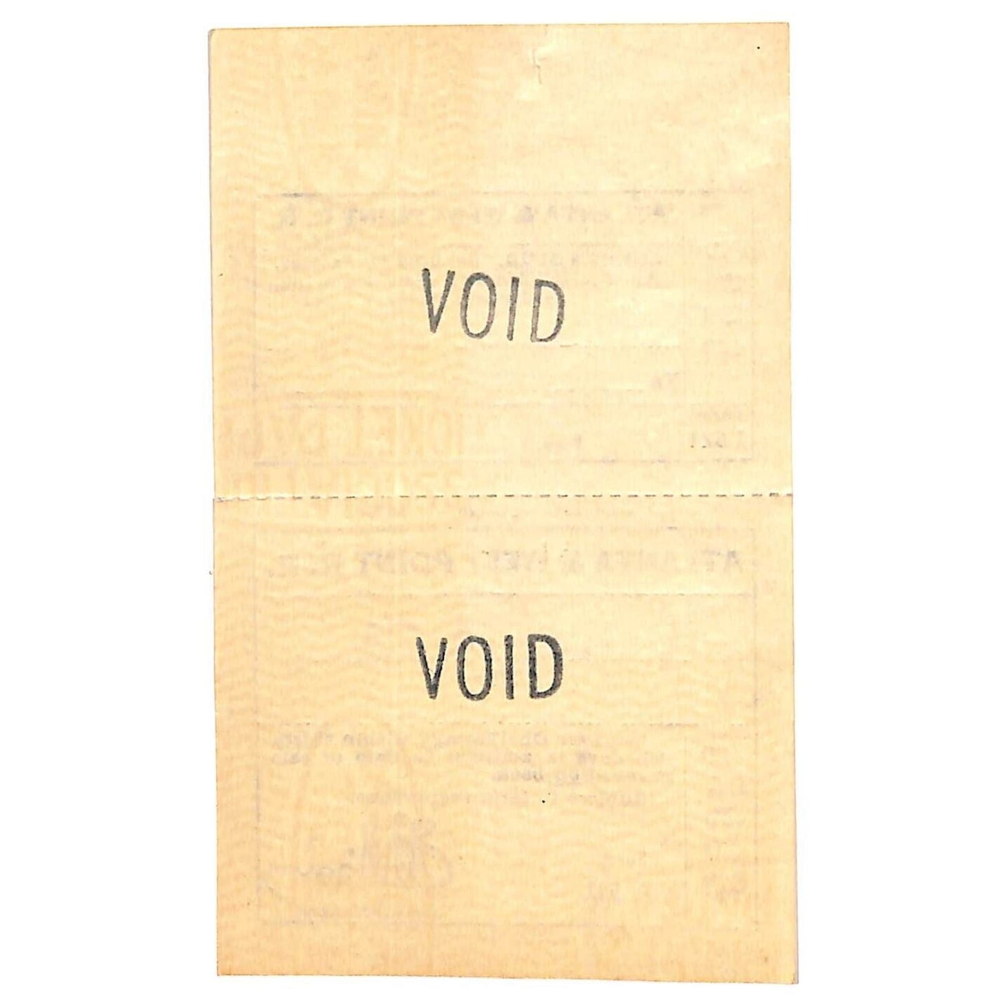Atlanta and West Point Rail Road Co. Unused Void Ticket c1930's-40's #2655