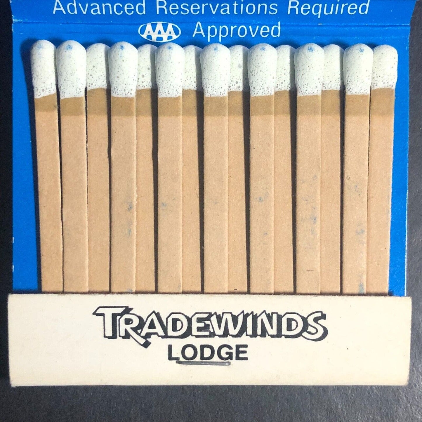 Fort Bragg, CA Tradewinds Lodge Full Matchbook c1975-85 "Skunk Train Passage"