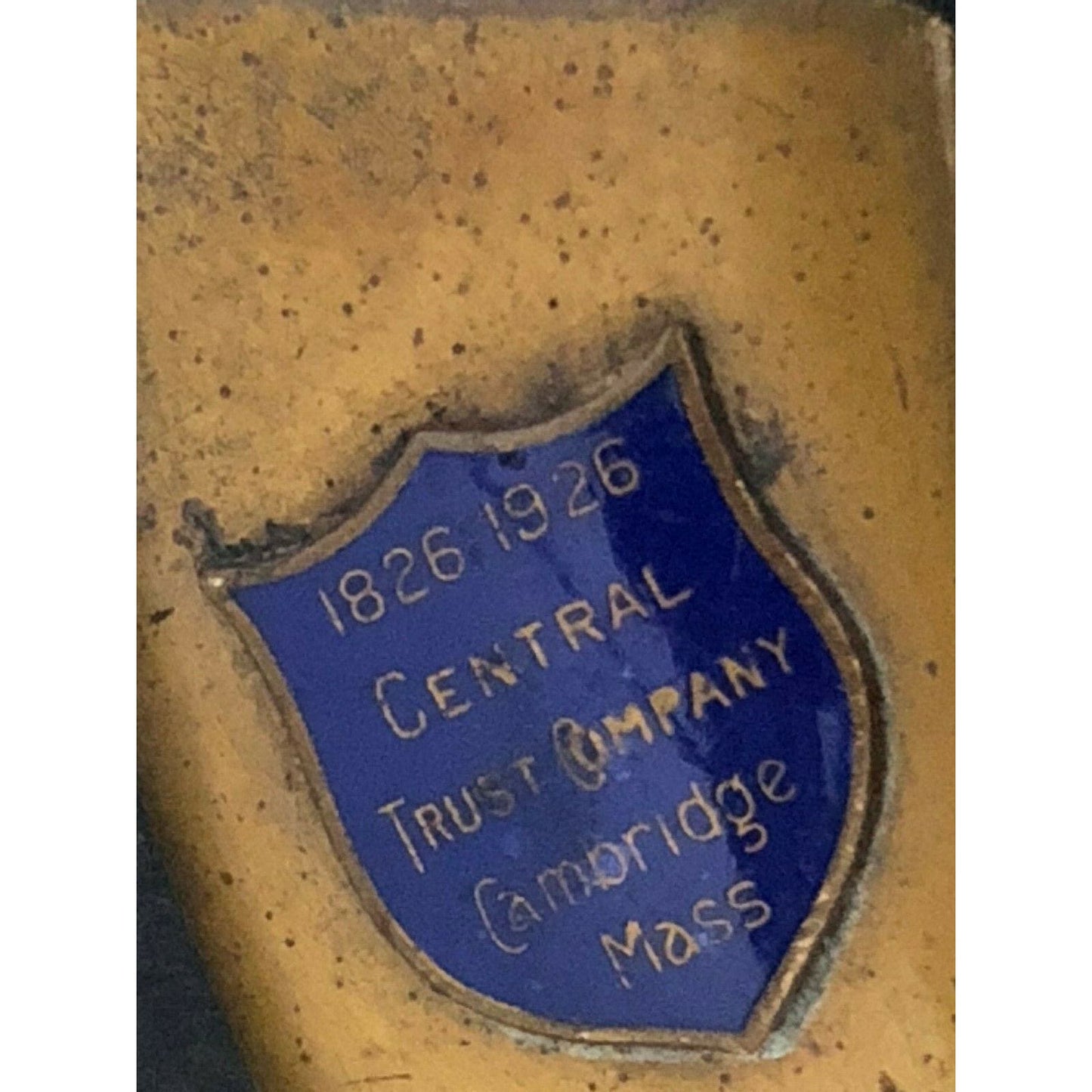 c1926 8 1/4" Central Trust Co. Cambridge Mass. Brass Advertising Letter Opener