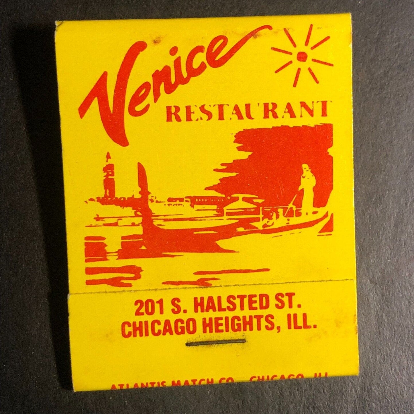Venice Restaurant Chicago Heights, IL Matchbook c1974-84