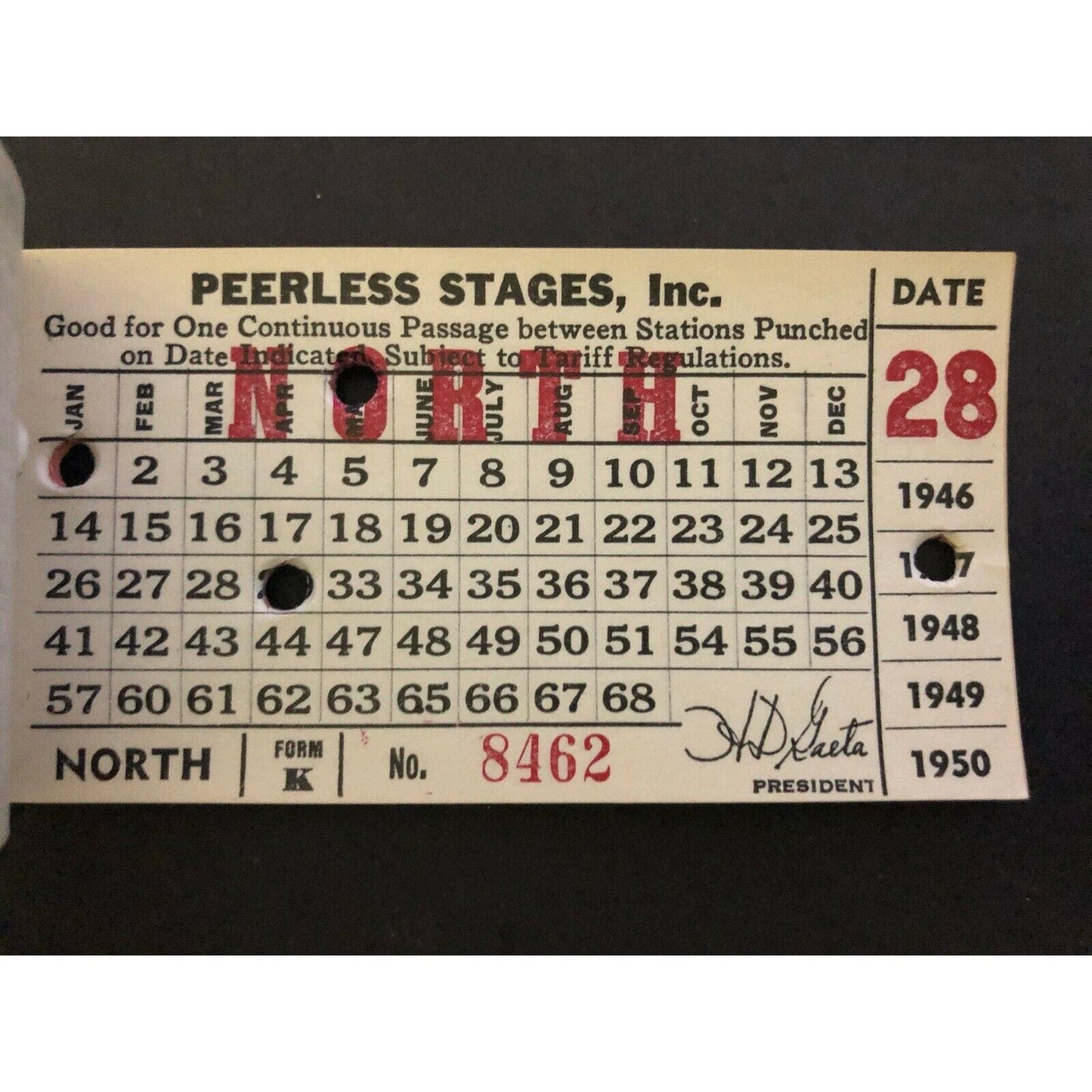 Peerless Stages / Greyhound Monthly Bus Ticket Book 1947 San Jose - Mostly Full