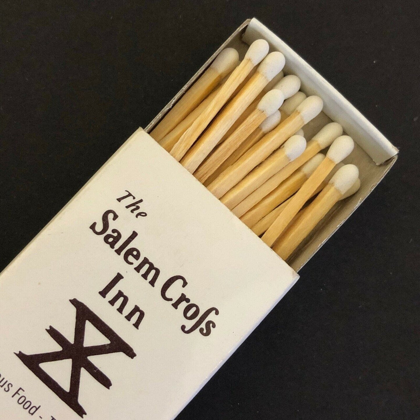 c1970's-80's Wooden Matchbox Matchbook "Salem Crofs Inn" West Brookfield, MA