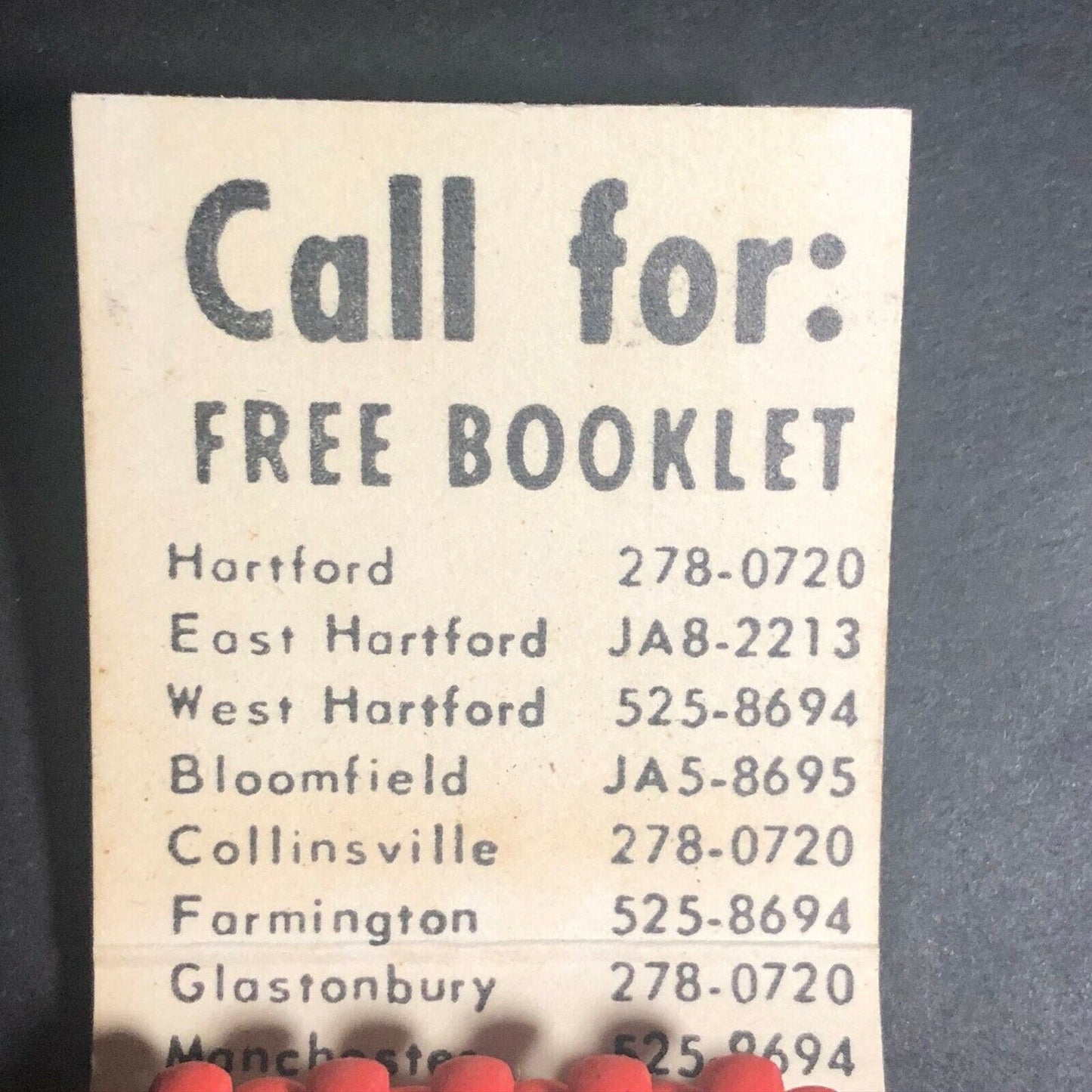 1960's Full Matchbook "Taggarts Driving School" (Several CT Locations)