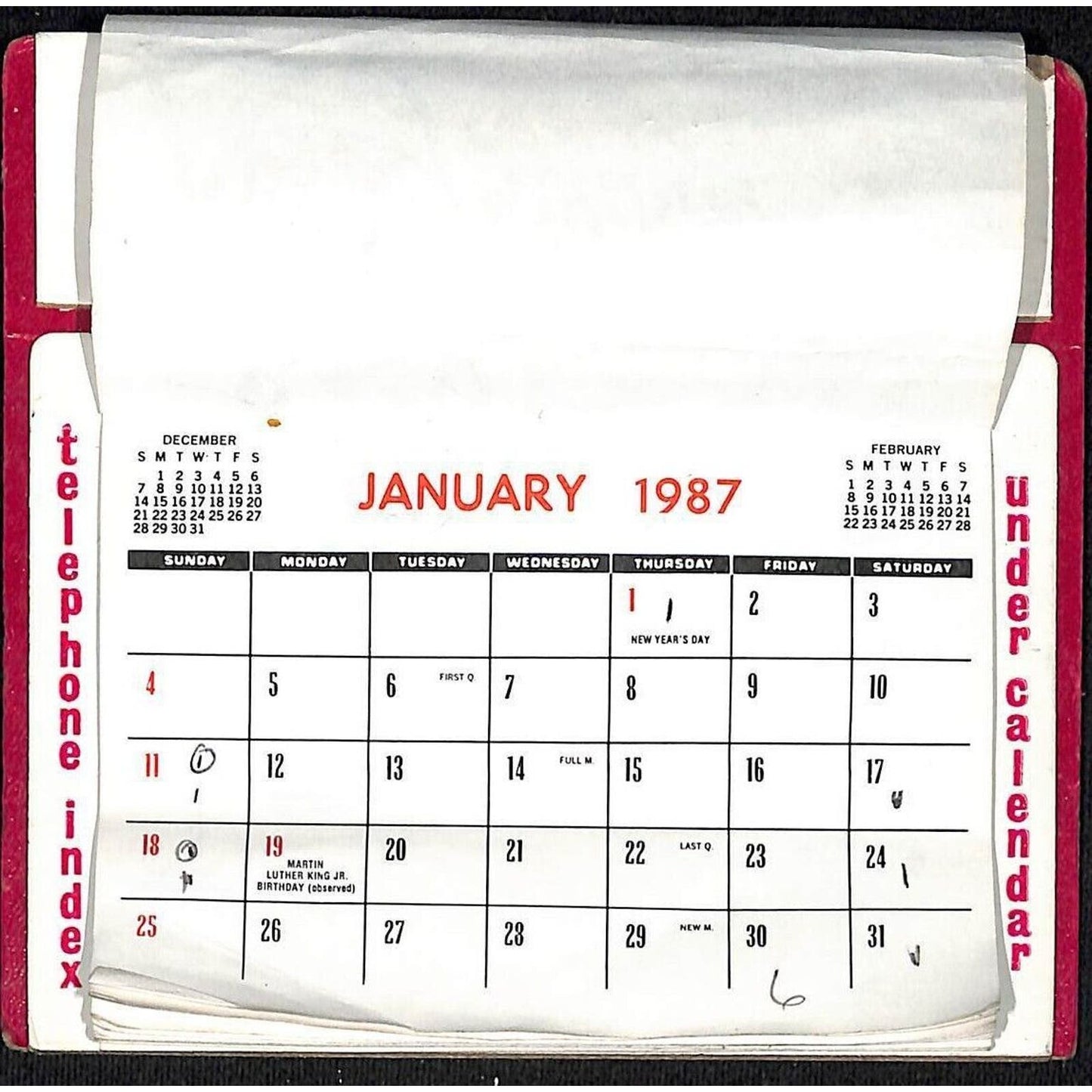 1987 Desk Calendar Jimmie L. Livermore Davenport, IA State Farm Insurance